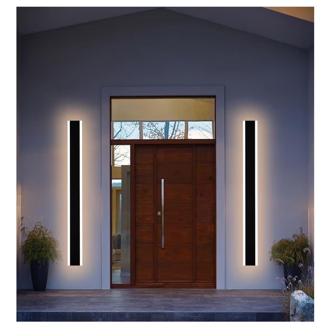NEW WINSHEN 48" Long Linear Outdoor LED Wall Sconce - Set of 2