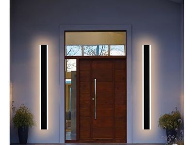 NEW WINSHEN 48" Long Linear Outdoor LED Wall Sconce - Set of 2