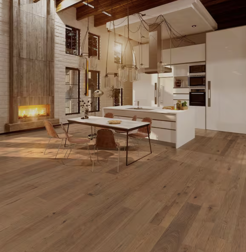 Kensington Hickory Tongue & Groove Wire Brushed Engineered Hardwood Flooring