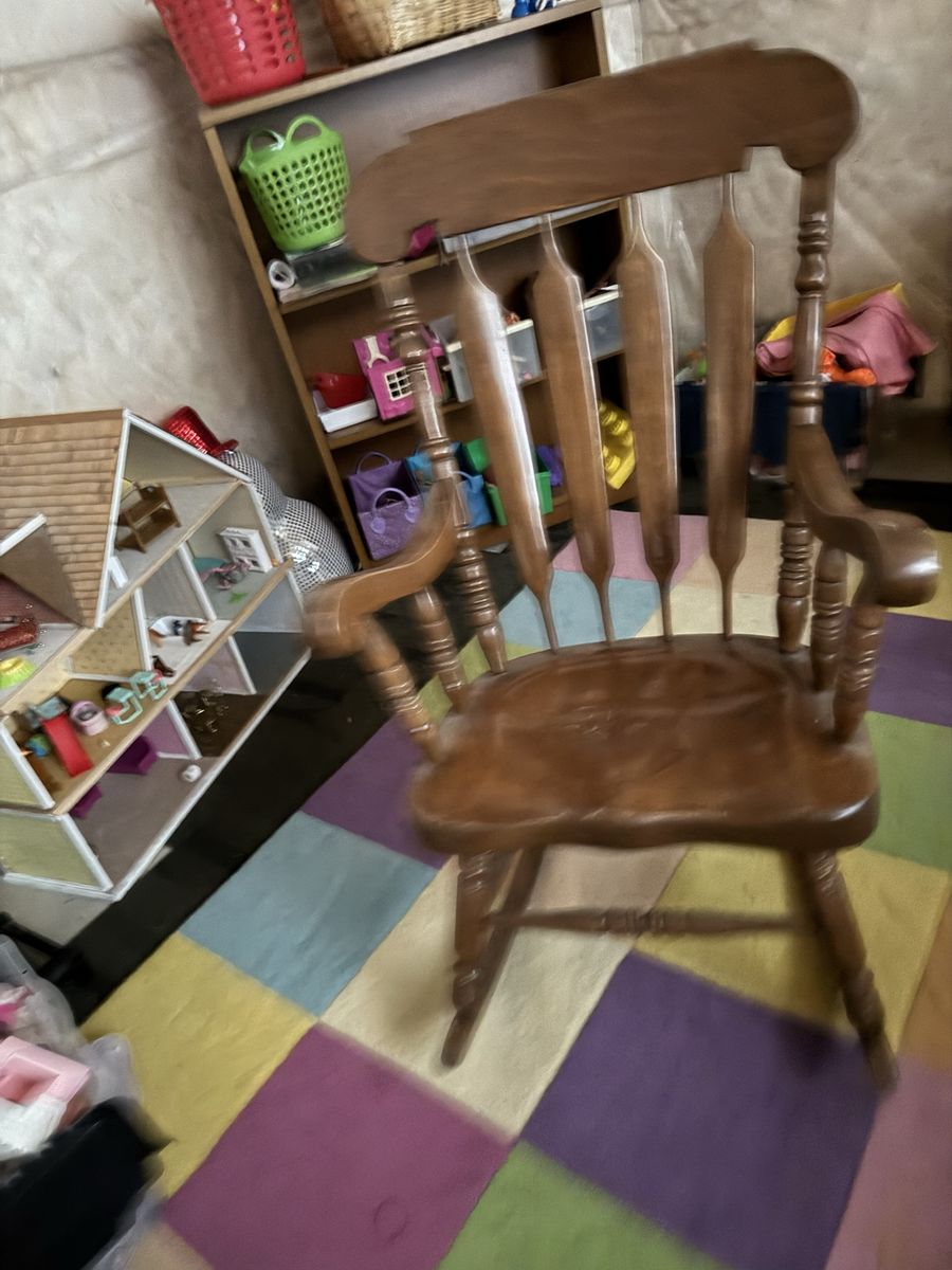 Vintage Wooden Rocking Chair - Classic Design, Solid Wood Construction