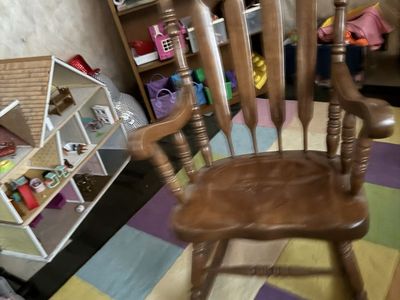Vintage Wooden Rocking Chair - Classic Design, Solid Wood Construction