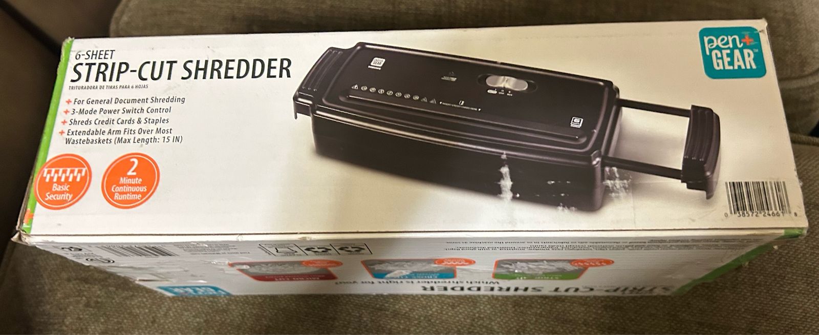 Pen+Gear 6-Sheet Strip-Cut Shredder for Documents, Credit Cards, Staples - Basic Security Cash Only