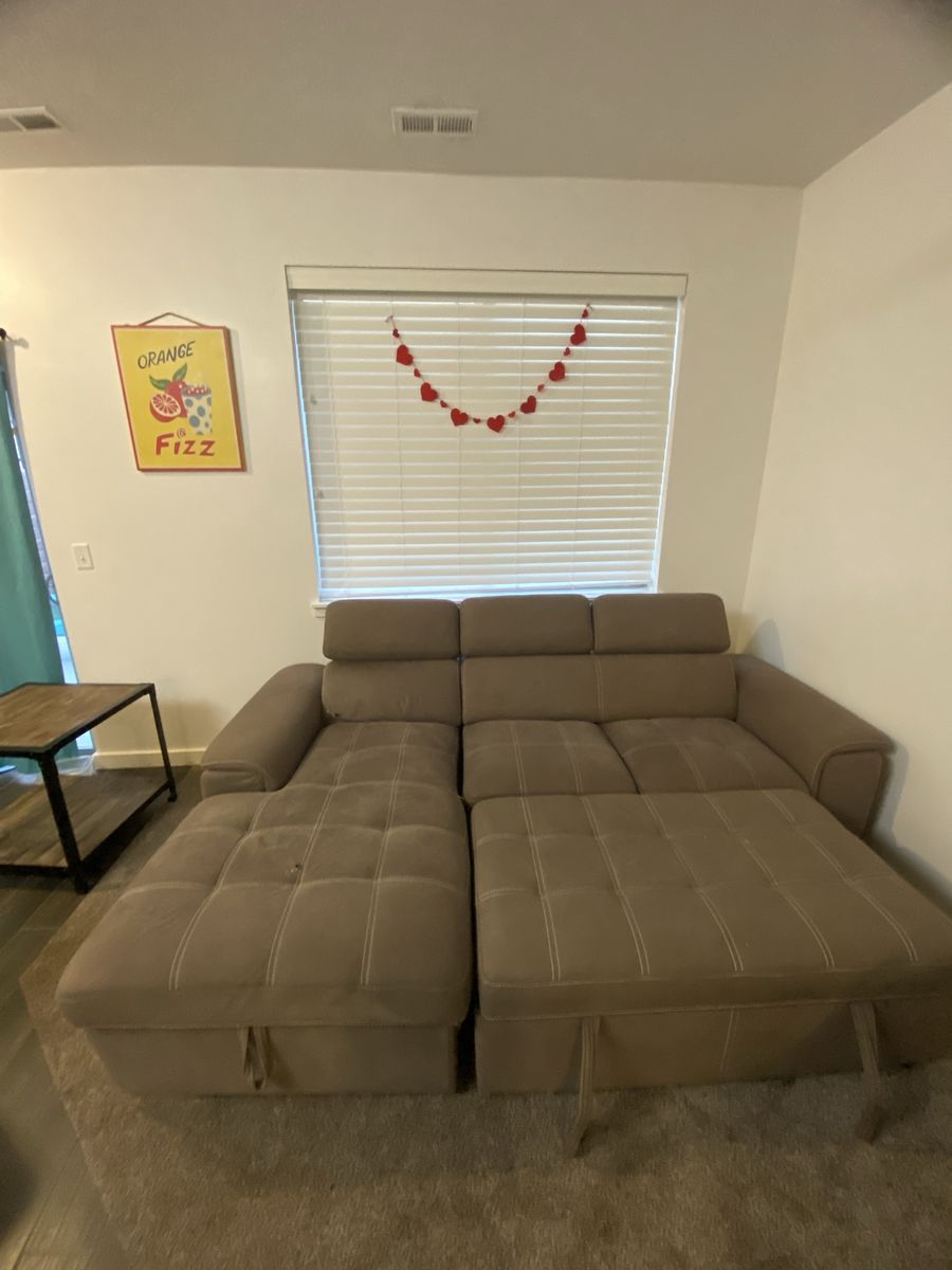 Sectional Couch With Pullout Bed + Storage