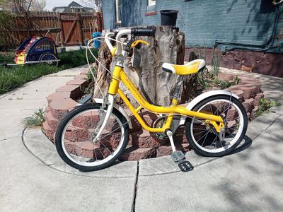yellow kids bike