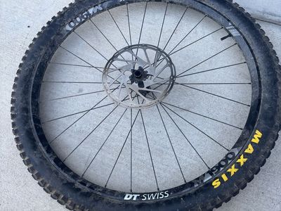 DT Swiss M 1900 Spline Mountain Bike Wheel - Maxxis Minion DHF Tire, Disc Brake Compatible