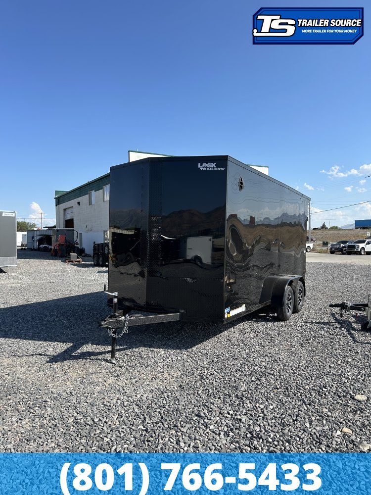 7x16 Look ST DLX Enclosed Cargo Trailer - 7'0" Interior - 7K GVWR - .080 PolyCor, Alloy Wheels, Black Out Package, Rear Spoiler