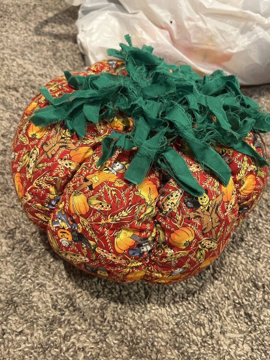 Fabric Pumpkin Fall Autumn Harvest Scarecrow Decor