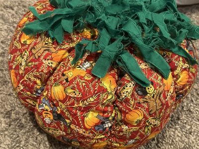 Fabric Pumpkin Fall Autumn Harvest Scarecrow Decor