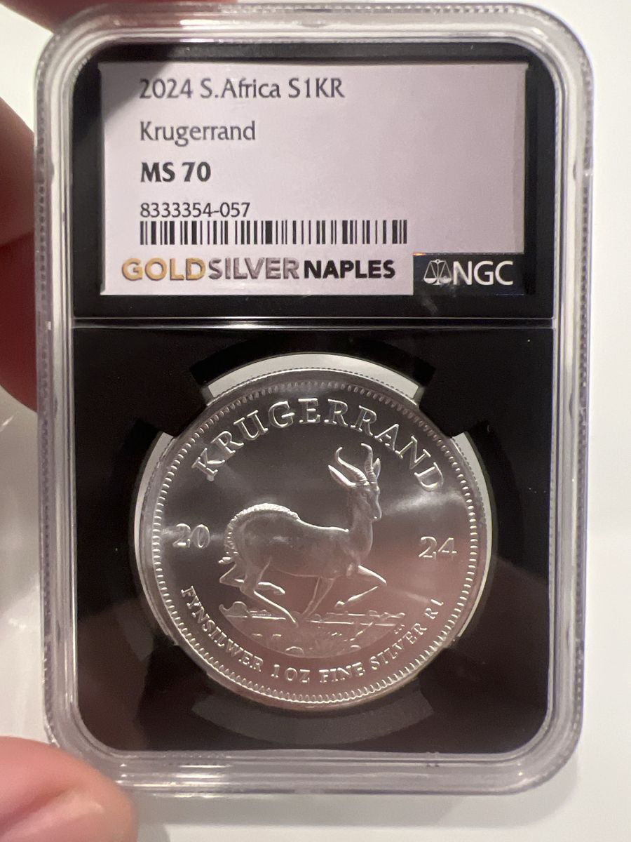 2024 South Africa 1 oz Silver Krugerrand NGC MS 70 Graded Coin