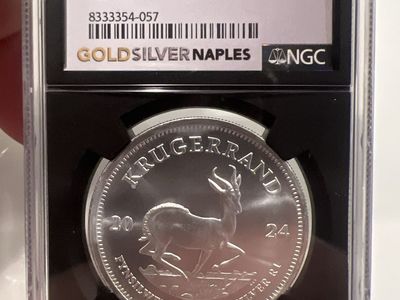 2024 South Africa 1 oz Silver Krugerrand NGC MS 70 Graded Coin