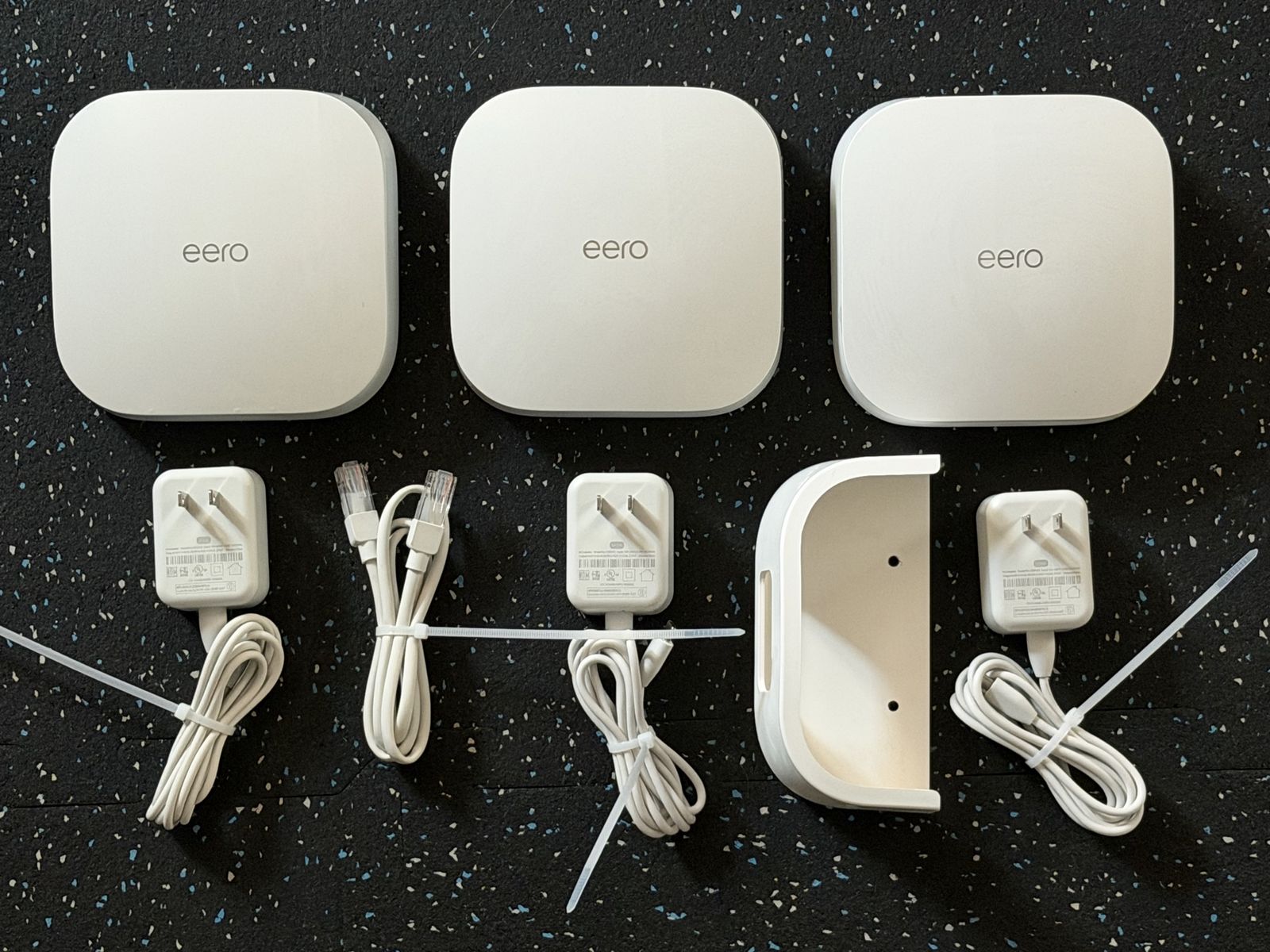 eero Pro 6 Mesh WiFi System 3-Pack with Power Adapters & Wall Mount