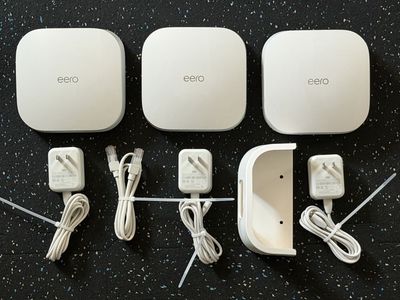 eero Pro 6 Mesh WiFi System 3-Pack with Power Adapters & Wall Mount