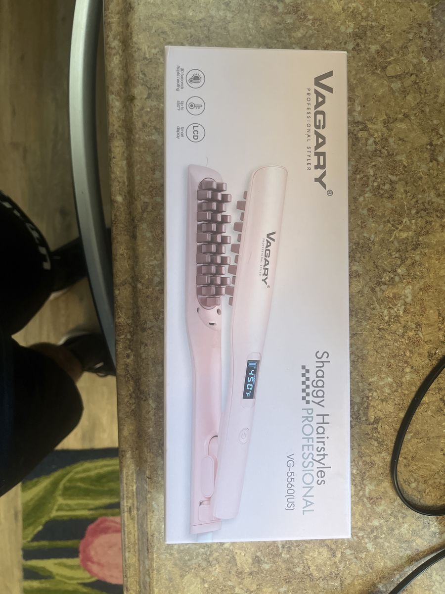 VAGARY VG-5560(US) Professional Styler Hair Straightening Brush - Rapid Heating, LCD Display