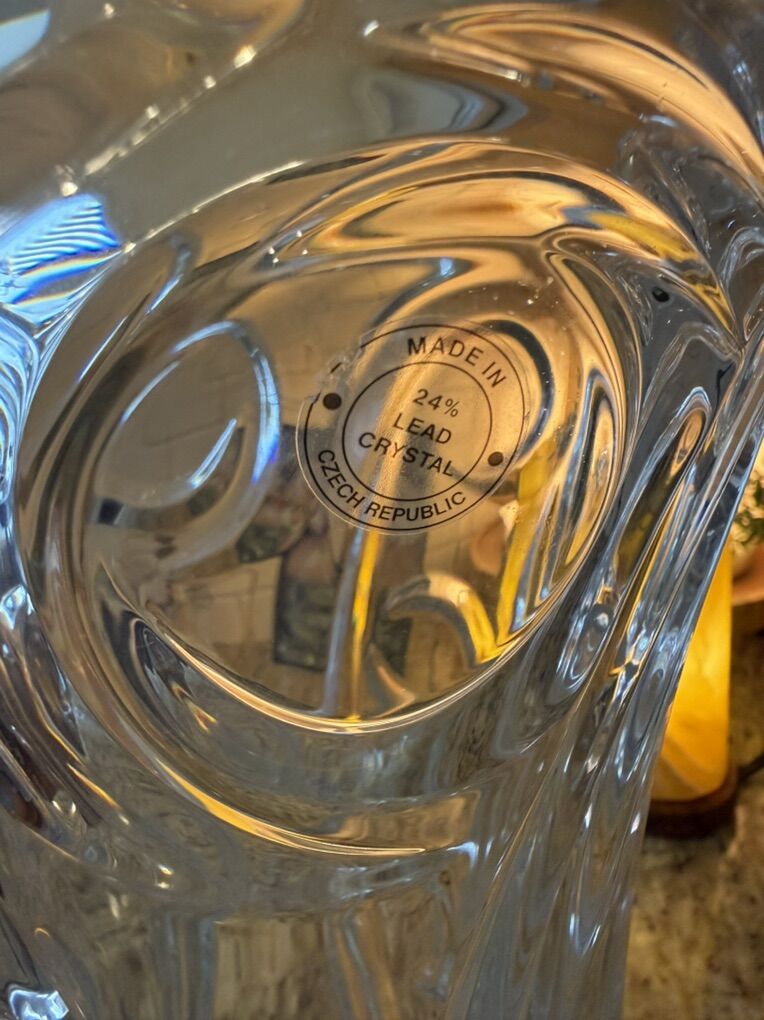 Vintage Czech Republic Lead Cryatal Vase-Large