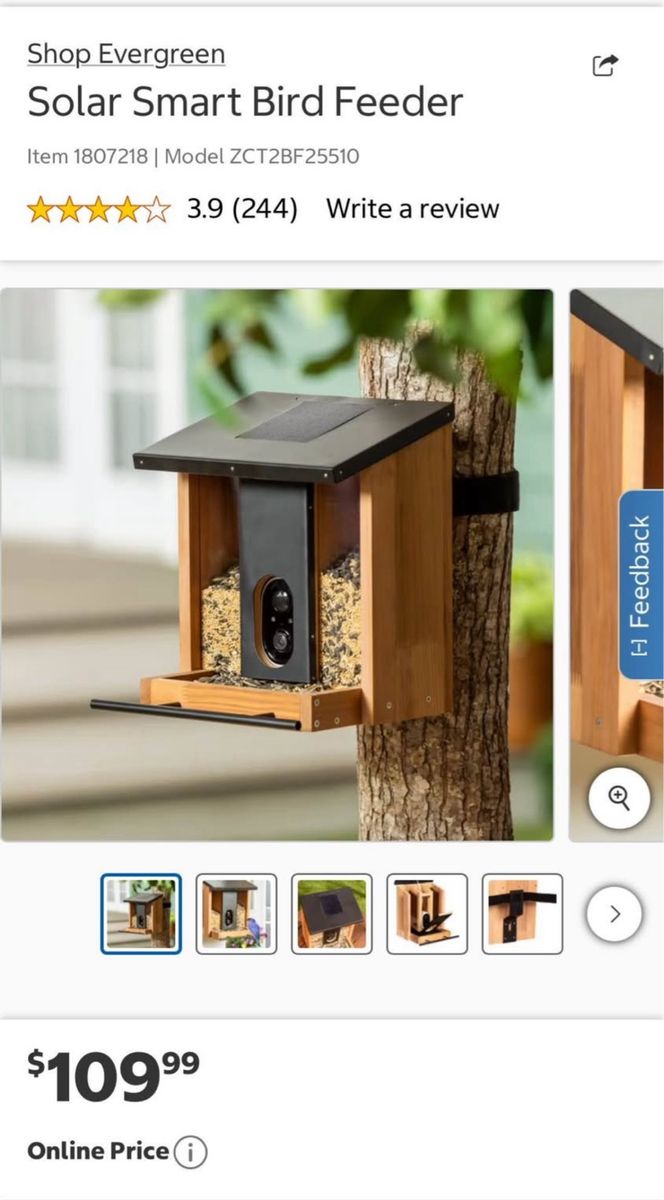 Smart Solar Bird Feeder with Camera