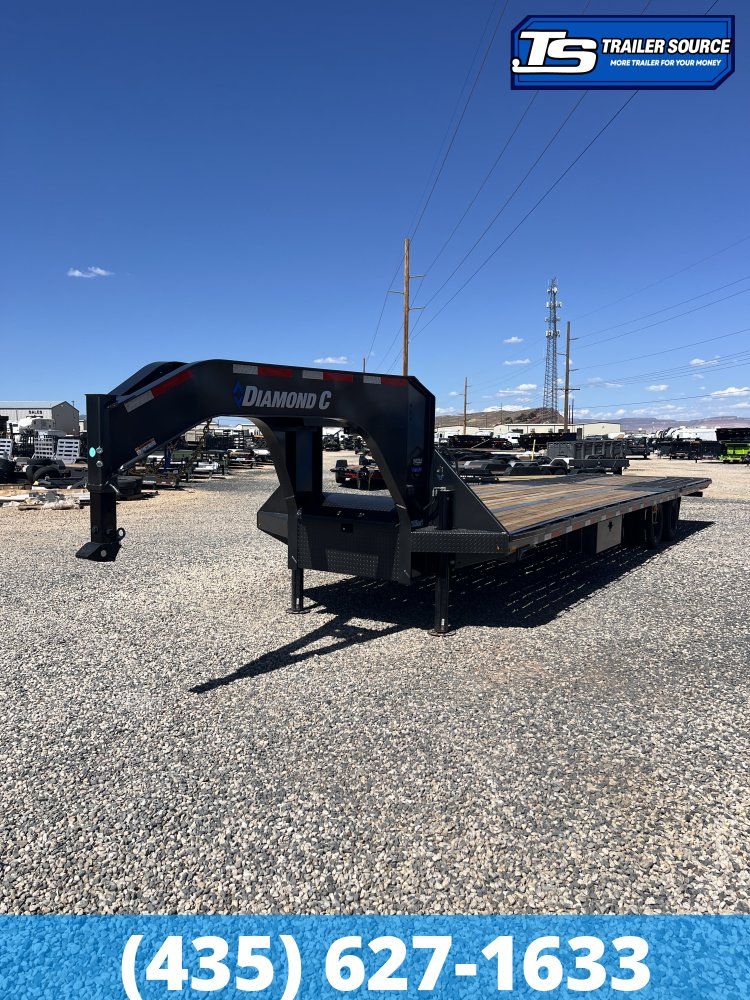 8.5x35 Diamond C FMAX-HDT 212 Gooseneck Hydraulic Dovetail Equipment Trailer - 25.9K GVWR - ABS Brakes, Hydraulic Jack(s)