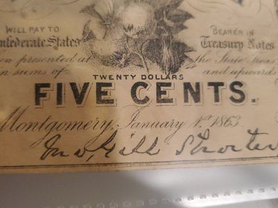 5 cent Alabama Civil War confederate 1963 notes