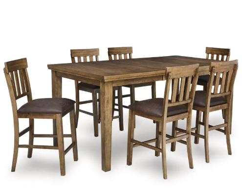 Urbinforte Counter Height Dining Set w/ 6 Chairs - Kitchen Table & Barstools - Action Home Furniture