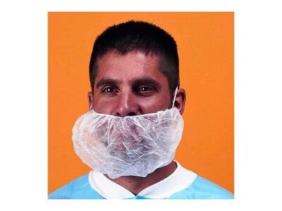 Beard Covers, Cleanroom, Polypropylene, 100/Bag, XL, White CNT-112NWI-XL