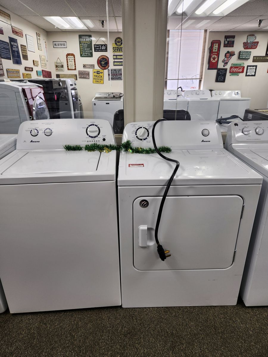 GREAT AMANA TOPLOAD WASHER AND ELECTRIC DRYER SET! W-WARRANTY