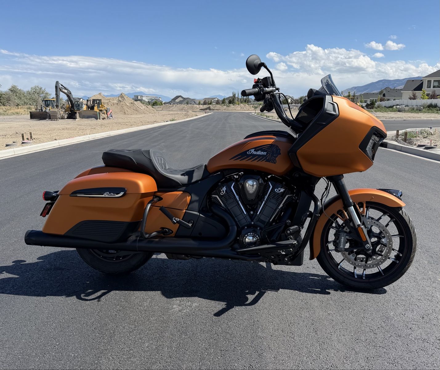Indian Challenger Dark - perfect condition, LOW miles, rare icon riot orange smoke color!