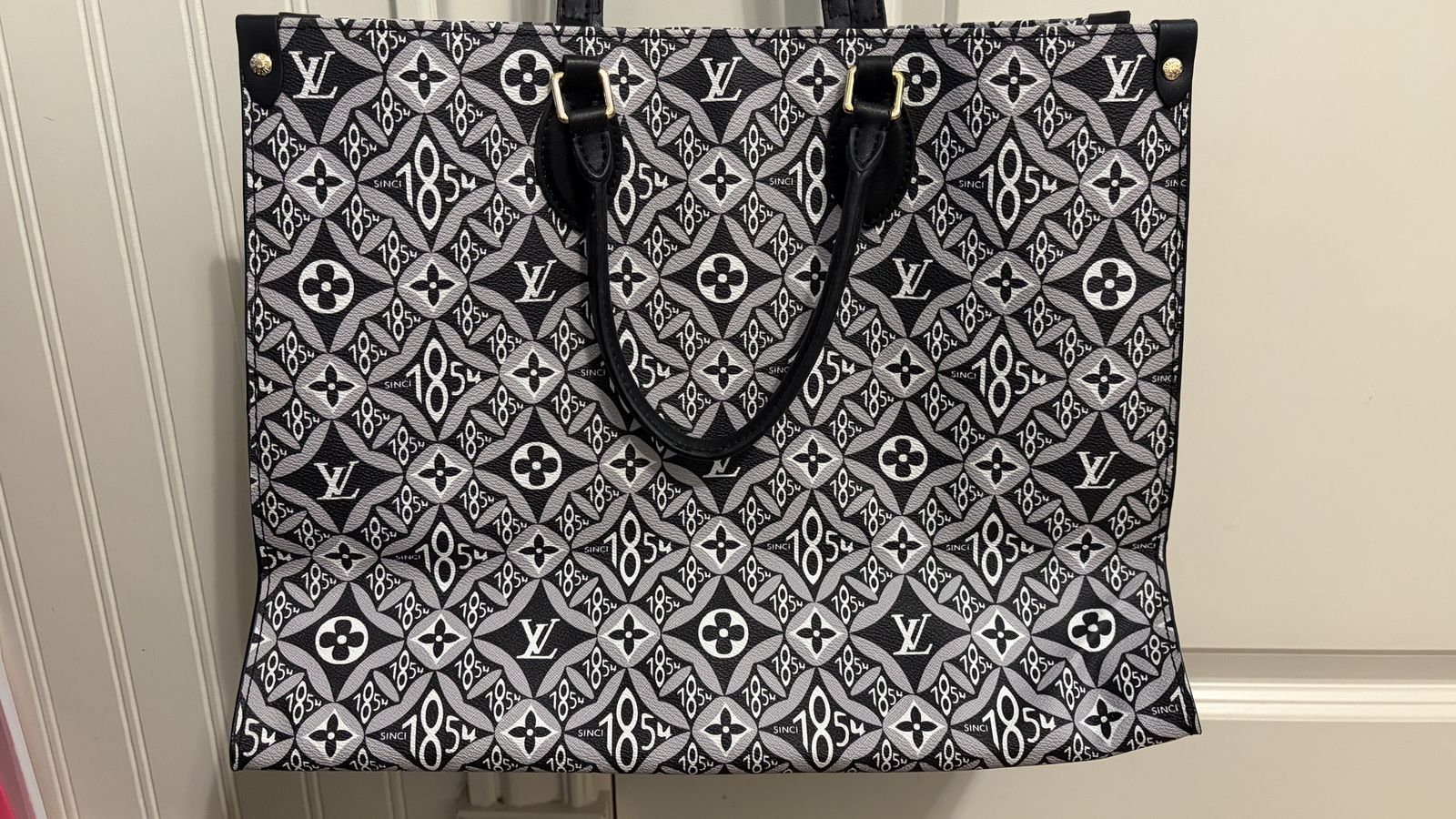 Louis Vuitton Since 1854 Monogram Jacquard Tote Bag Black White