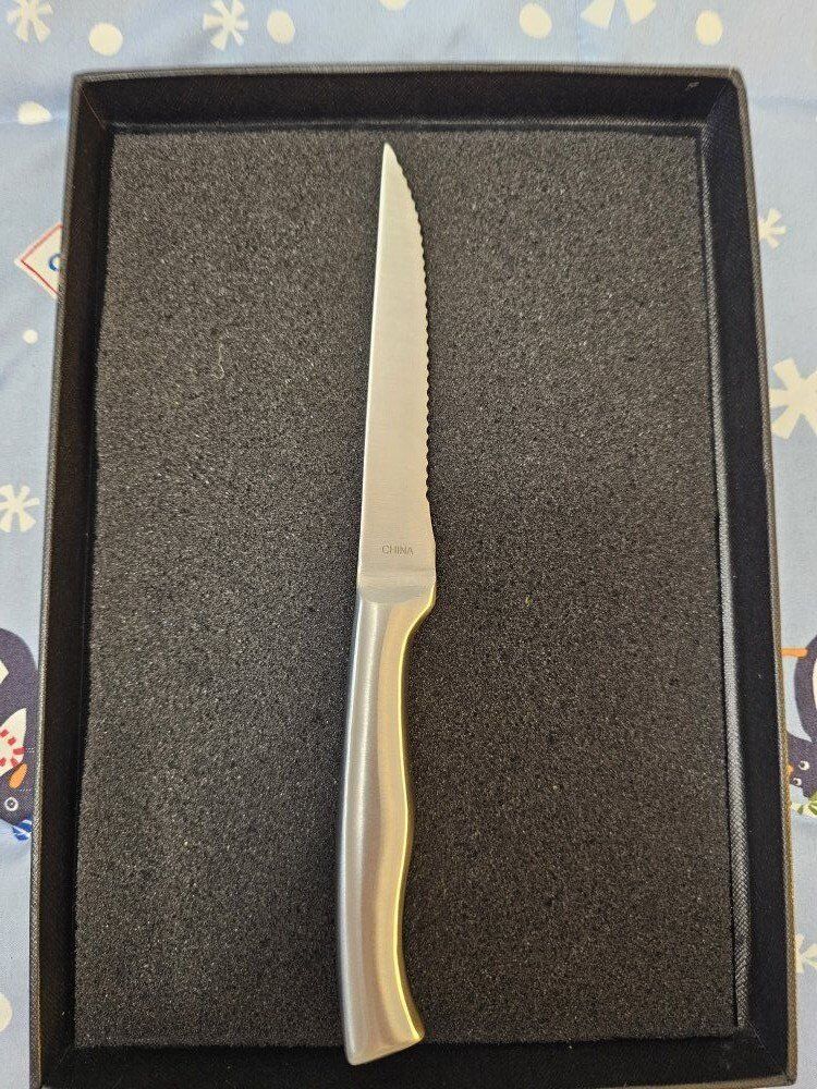 NEW 6pc stainless steel steak knife set w/case