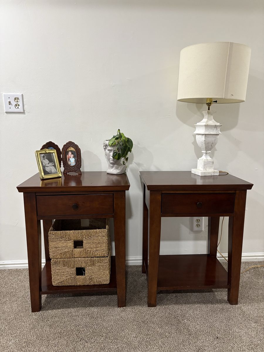 Pottery Barn Dark Wood Nightstands