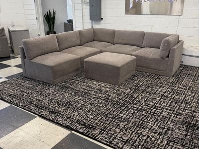 COSTCO THOMASVILLE FALLON 6-PIECE FABRIC MODULAR SECTIONAL W/ OTTOMAN!!