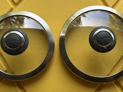 (2) Two Glass Pan Lids *BRAND NEW!*