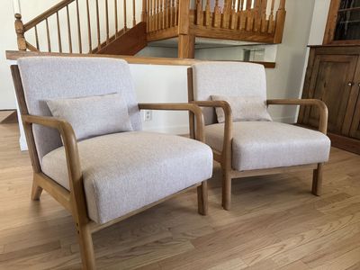 Pair Of Wide Wood Wayfair Chairs