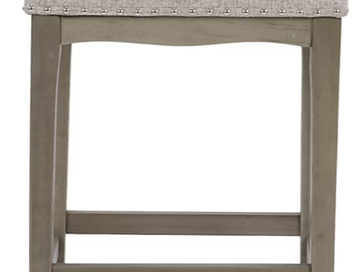 New Allen + Roth Gray 24in Counter Height Upholstered Wood Bar Stools