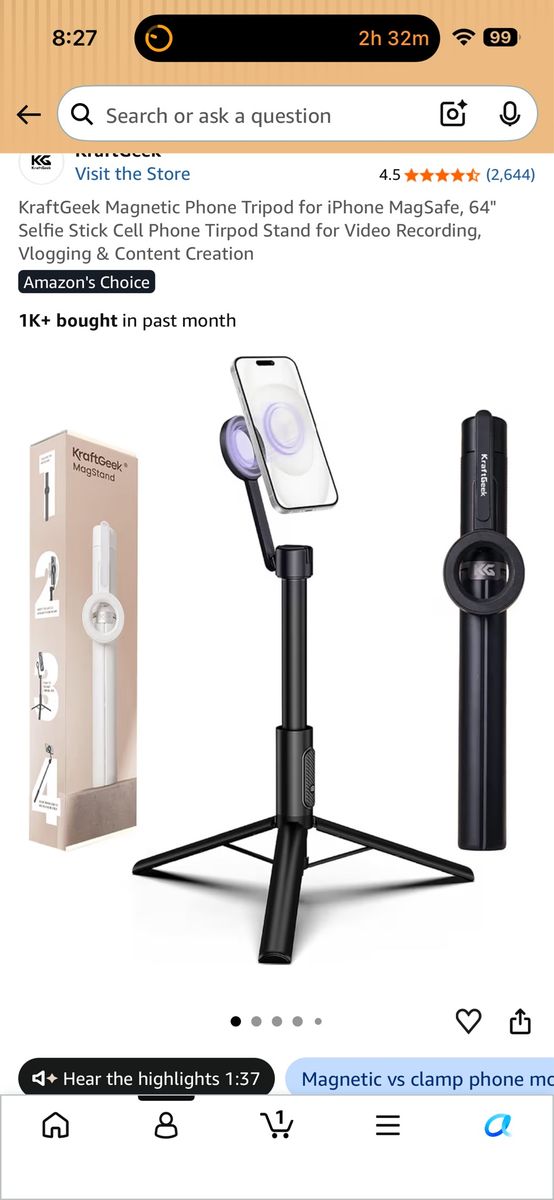 KraftGeek Magnetic Tripod