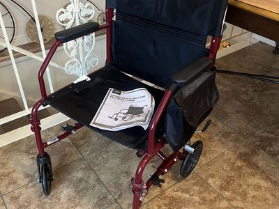 MEDLINE ultralight transport wheelchair 19” adult like new (NO FEET sorry) $190 retail 300lbs max