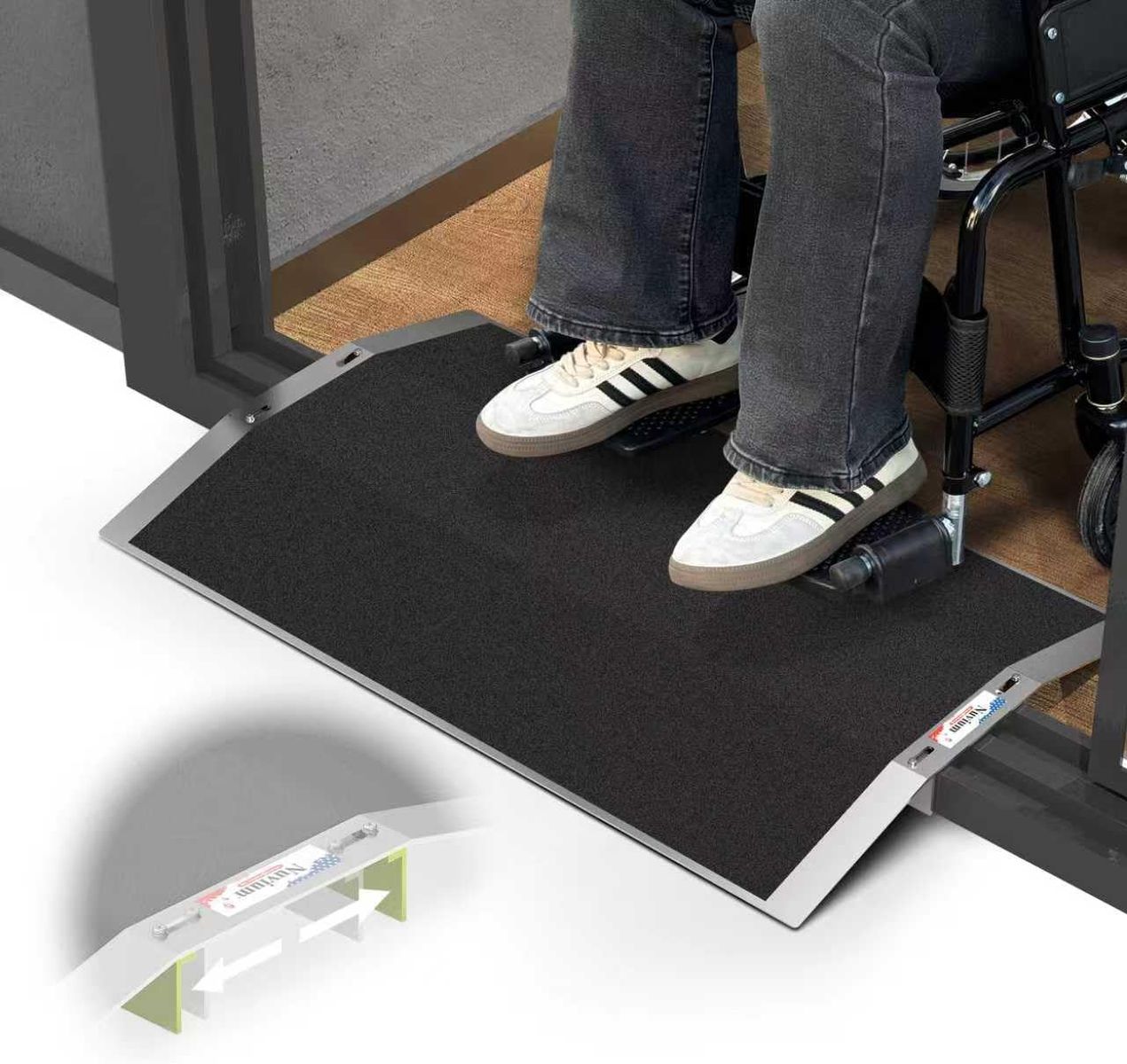 NEW 27.6"L×1.6"H Bridge Threshold Ramps for Doorways, Fits 2.8–5.1" Wide Threshold