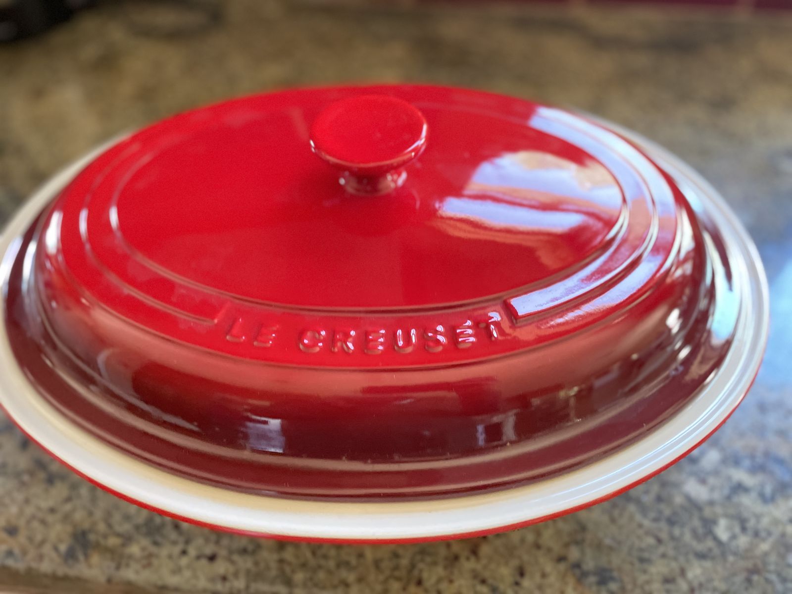Le Creuset Oven Casserole Braiser Dish Red in Great Shape! 
