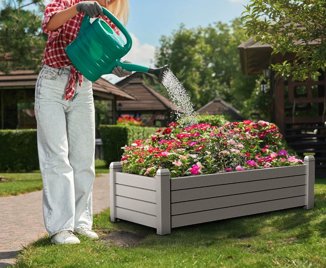 New. Garden Bed, Plant Stand with Lockable Wheels