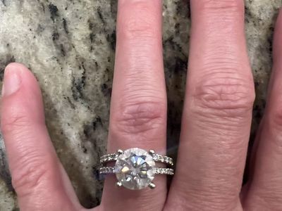 Lab Created Diamond Wedding Ring Set - 3 Carat Round Center Stone