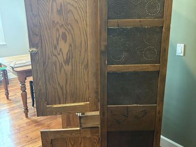 Vintage cabinet with metal inset sides