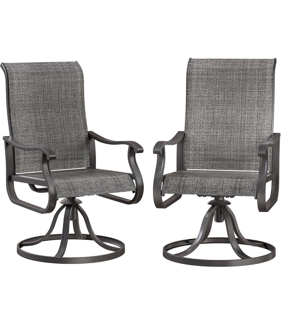Patio Swivel Chairs Set of 2, Outdoor Dining Chair