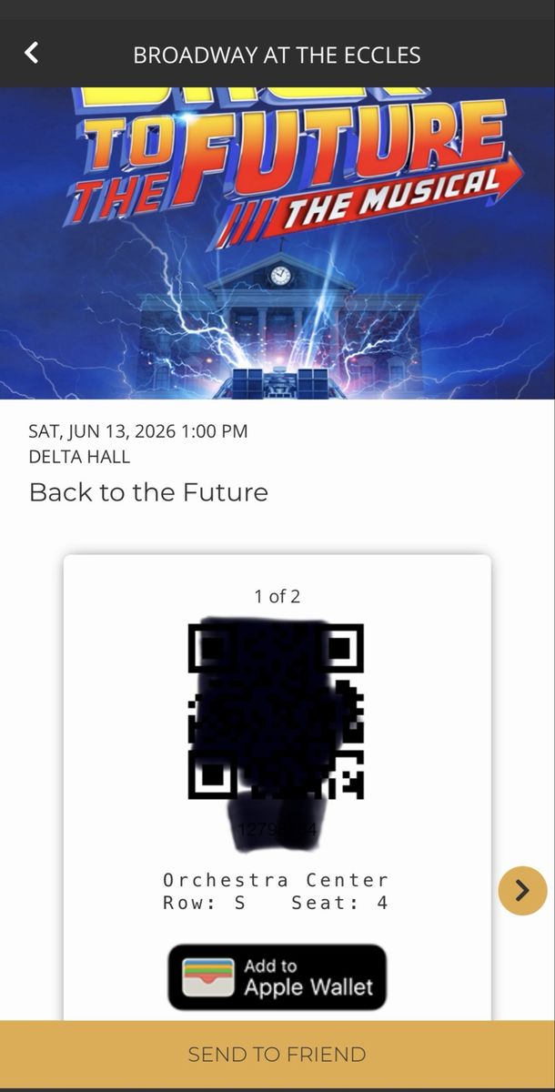 Back to the Future The Musical SAT, JUN 13, 1:00pm