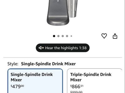 Hamilton Beach Commercial HMD200R Single-Spindle Drink Mixer 3-Speed w/ Universal Motor