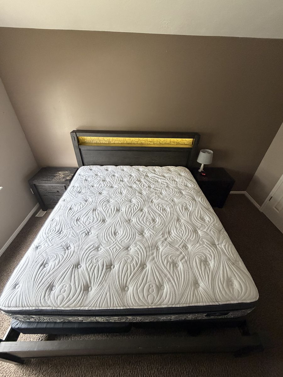 King Size Bed Frame, Box Spring Set, Mattress