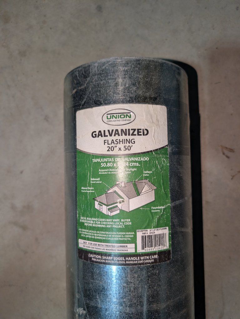 20-inch x 50-foot Silver Galvanized Steel Roll Flashing