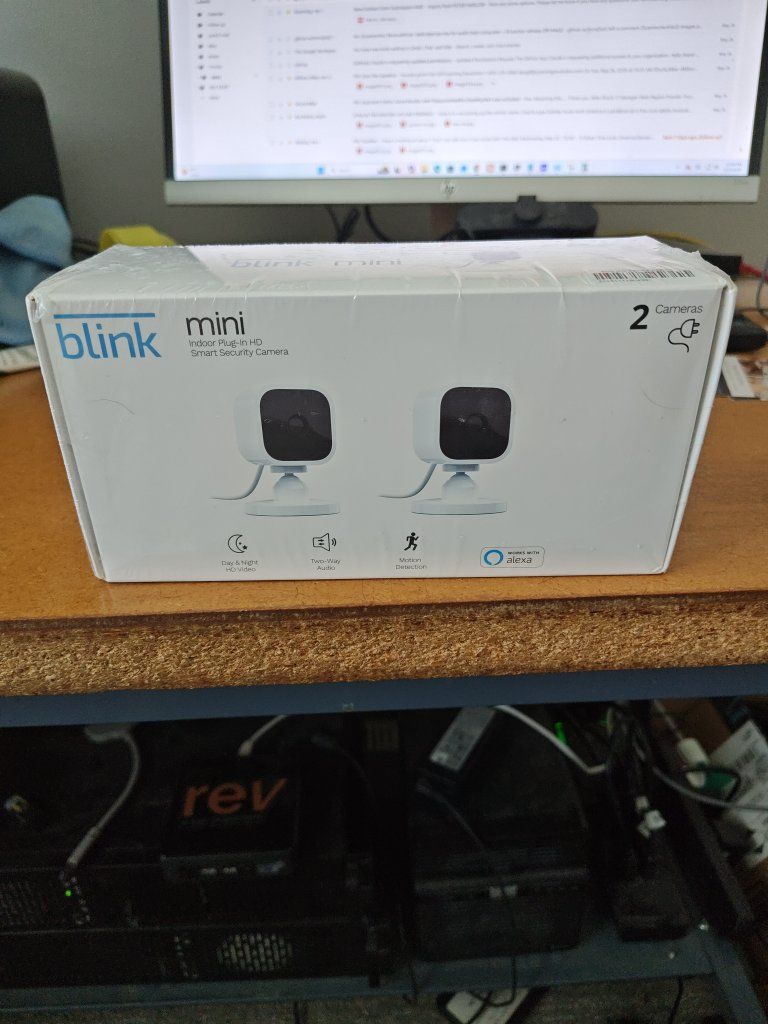 Blink Mini Indoor 1080p HD Smart Security Camera (2-Camera System) - New, Sealed