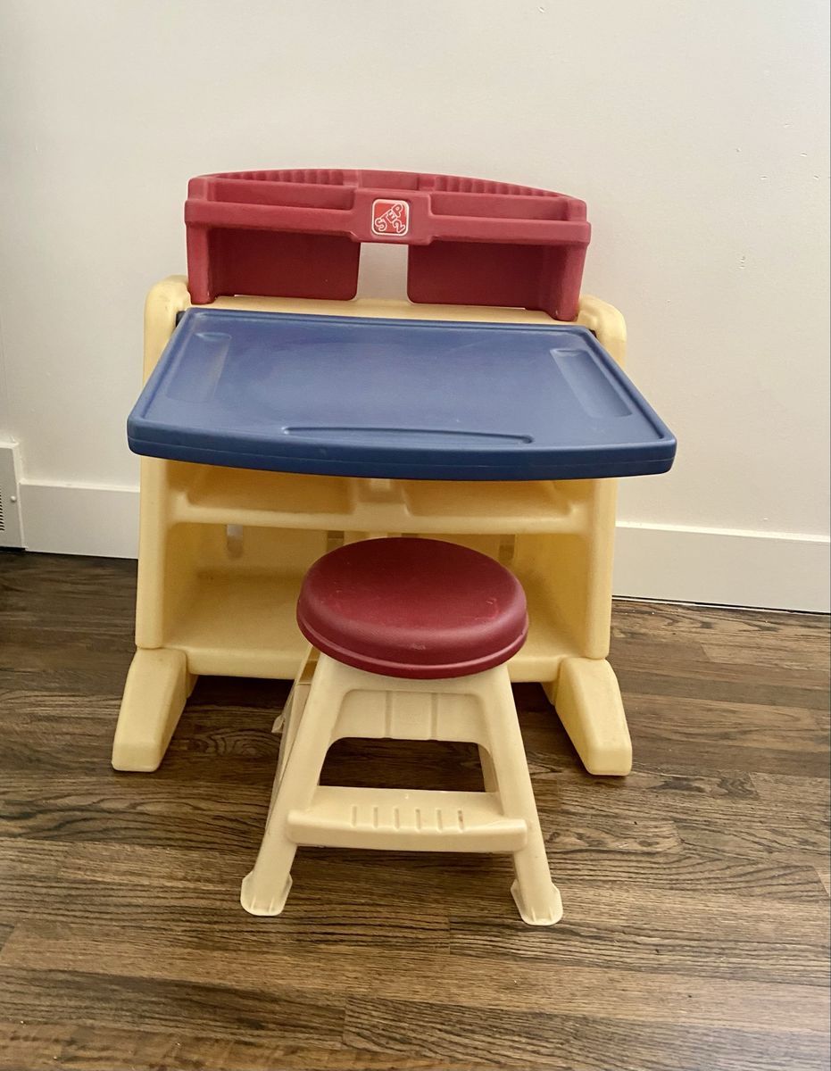 Step2 Flip & Doodle Easel Desk with Chair - Kids Art Station & Storage