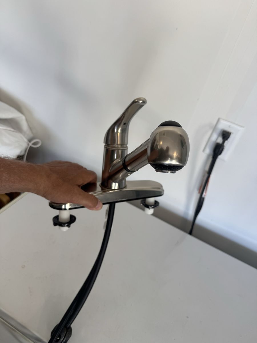 RV Stainless Steel Pull-Down Kitchen Faucet with water saver button
