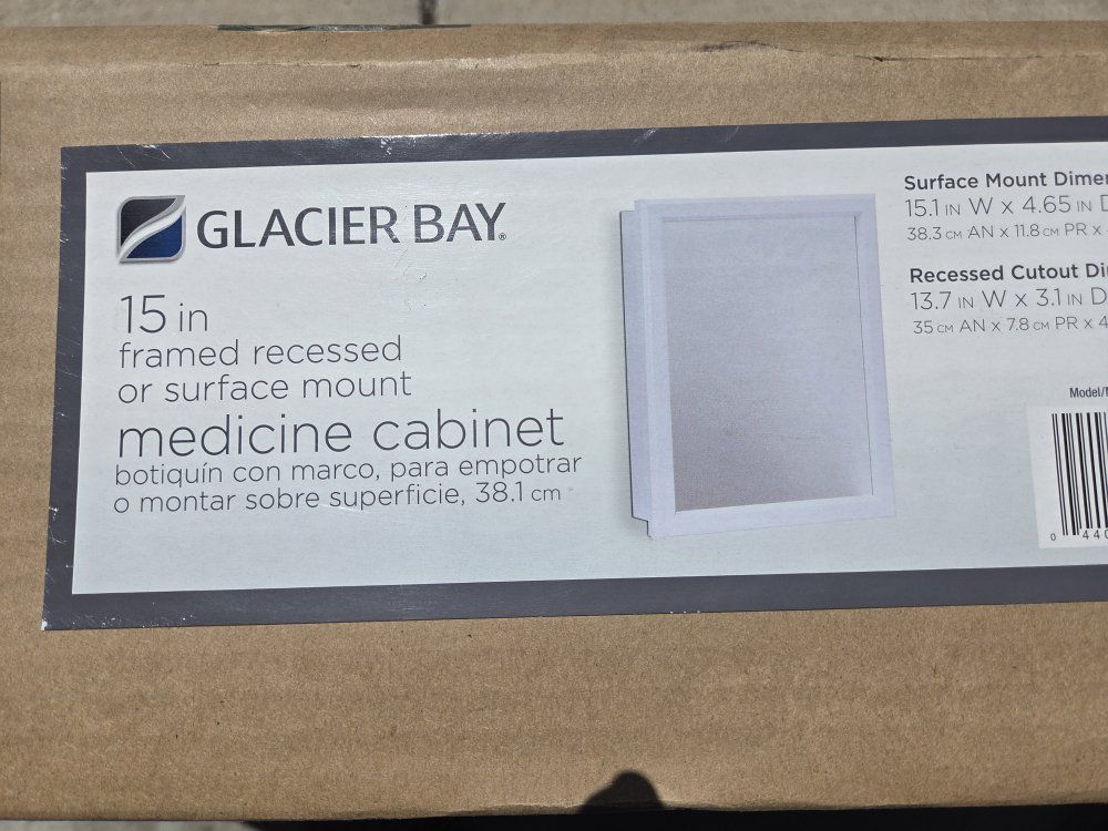 Medicine Cabinet 15inch New