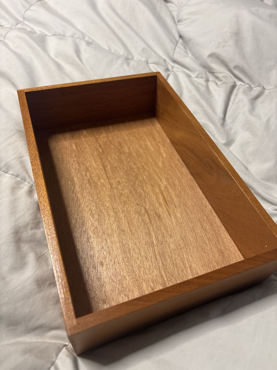 Small Hardwood Wood Display/Shadow Box - Versatile Storage & Decor