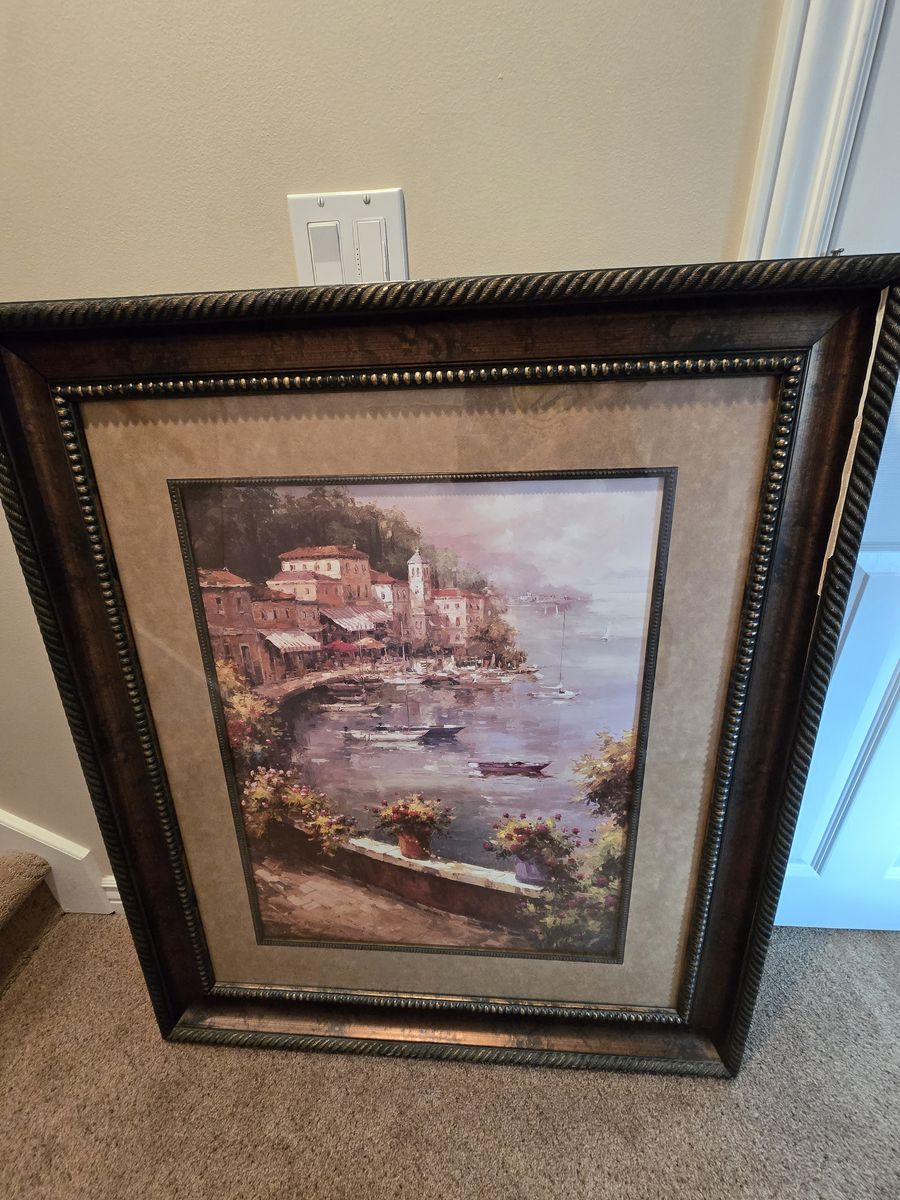 Peter Bell "Italian Harbor" Large, Professionally Matted/Framed